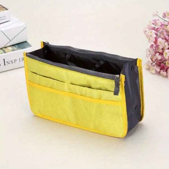 Handbag Organizer/ Purse Insert /Cosmetic Tote/ Yellow - Designer Bags - NWT - Picture 1 of 10